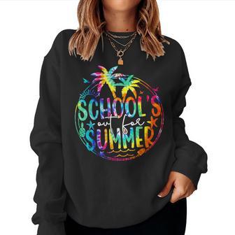 Tie Dye School's Out For Summer Last Day Of School Teacher Women Sweatshirt - Thegiftio UK