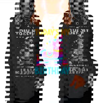 Today Is My Birthday Llama Pinata Alpaca Birthday Fiesta Women Sweatshirt - Novitaregali