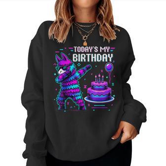 Todays My Birthday Llama Pinata Birthday Party Boy Girl Bday Women Sweatshirt - Thegiftio UK