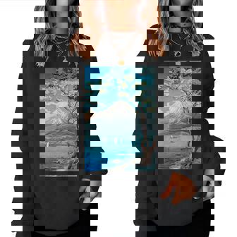 Ukiyo-E Monte Fuji Pintura Japonesa Impresión Obra Maestra Pintura Artística Hombres Es Ropa Divertida Arte Regalo Divertido Manga Larga Sudadera Mujer - Regaloses