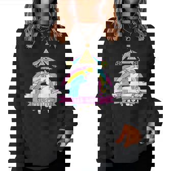 Unicorn Hailatan Devil Death Metal Rainbow Ocult レディーススウェットシャツ - Kawaiitshirt