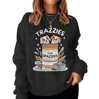 Veterinary Medicine Vet Tech Dog Mom Trazzies For Spazzies Women Sweatshirt - Thegiftio UK
