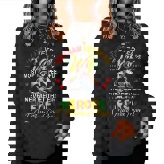 Vietnam Veteran Wife People Never Meet Heroes I Married Mine Women Sweatshirt | Mazezy