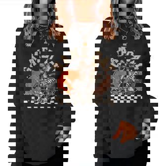 Vintage Football Mom Orange Coquette Bow Game Day Girl Women Sweatshirt | Mazezy