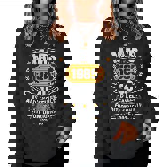 Vintage Mars 1985 Cadeau Anniversaire 40 Ans Hommes S Sweat-shirt pour femme - Cadeauxyz