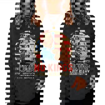 Vintage No Kings Fight Oligarchy America Flag Girls Women Sweatshirt | Mazezy