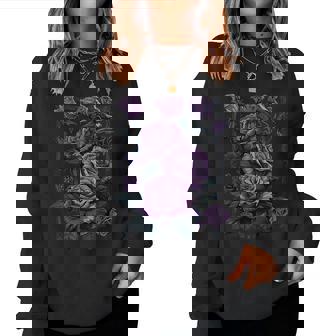 Vintage Purple Roses Flower Gothic Gardening Aesthetic Women Women Sweatshirt - Thegiftio