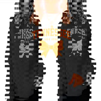 Vintage Tennessee Orange Cowgirl Coquette Bow Girl Tn Women Sweatshirt | Mazezy