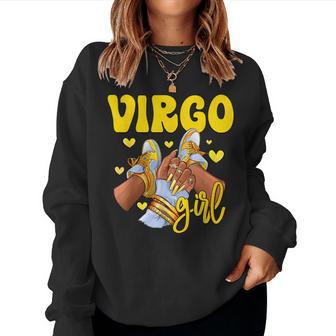 Virgo Girl Shoes Sneakers Zodiac Sign Black Women Women Sweatshirt - Thegiftio UK