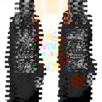 Viva Mexico Independence Day Sombrero Hat Mexican Women Women Sweatshirt - Thegiftio