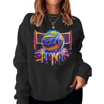 Volleyball Drip Game Day Sports Player Ns Girls Women Sweatshirt - Thegiftio UK
