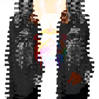 Walrus Dad Mom クールサングラス セイウチ レディーススウェットシャツ - Kawaiitshirt