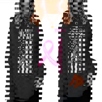 I Wear Pink Wife Breast Cancer Her Fight Is My Fight Flag Women Sweatshirt - Thegiftio