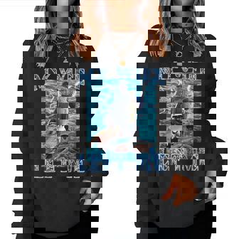 My Wife Left Me Meme Fishing Bootleg Meme Embarrassing Joke Women Sweatshirt - Thegiftio