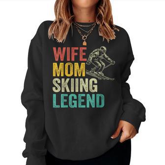Wife Mom Skiing Legend Vintage Mother's Day Women Sweatshirt - Thegiftio UK