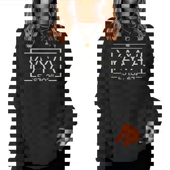 Yaya Est 2024 New Mom Mother's Day Pocket Women Sweatshirt | Mazezy