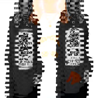 Yiayia Leopard Messy Bun Mother's Day For Grandmothers Women Sweatshirt - Monsterry