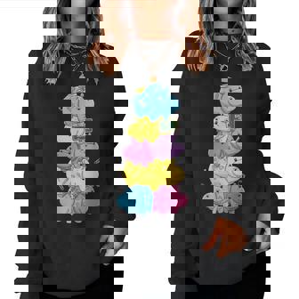 おもしろカバ カラフル レインボー 新学期 キッズ 男の子 女の子 レディーススウェットシャツ - Kawaiitshirt