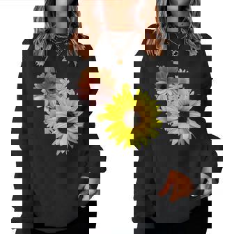 ひまわり ガーベラ 花 デイジー ガーベラ 花 デイジー 花柄 レディーススウェットシャツ - Kawaiitshirt