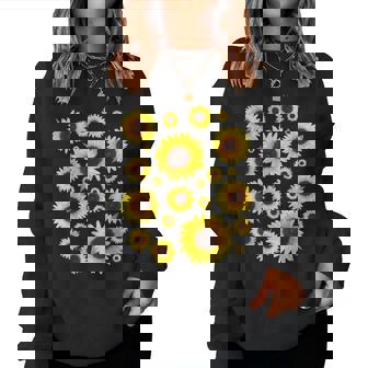 ひまわり 花柄 花 シンプル ポジティブ 夏 グラフィック レディーススウェットシャツ - Kawaiitshirt