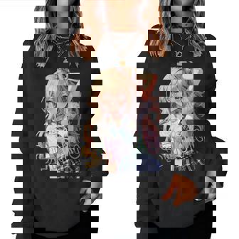 アニメ風イラスト ギャル 最強 可愛い女の子 レディーススウェットシャツ - Kawaiitshirt