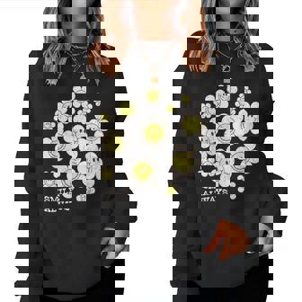 イエロー スマイル 顔 花mile Always キッズ 幼児 女の子 レディーススウェットシャツ - Kawaiitshirt