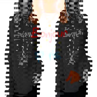 グラフィックデザイン ギフト エッフェル塔 パリ フランス 男性 女性 長袖tシャツ レディーススウェットシャツ - Kawaiitshirt