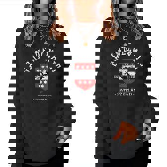 グリンデルヴァルト スイス 女の子 旅行 バケーション 旅行 お土産 レディーススウェットシャツ - Kawaiitshirt