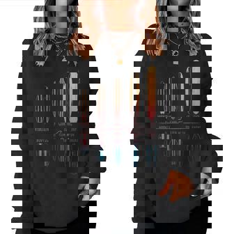 サーフボード サーファー ポートフォリオ サーフボード サーフィン 男の子 女の子 サーフ レディーススウェットシャツ - Kawaiitshirt