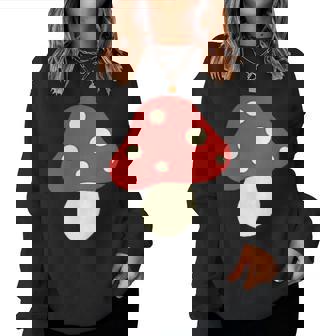 シンプルでキュートなキノコのグラフィック Cute Mushroom レディーススウェットシャツ - Kawaiitshirt