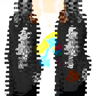スマーフ スマーフェット キャラクター 花 咲く スマーフィー ファン レディーススウェットシャツ - Kawaiitshirt