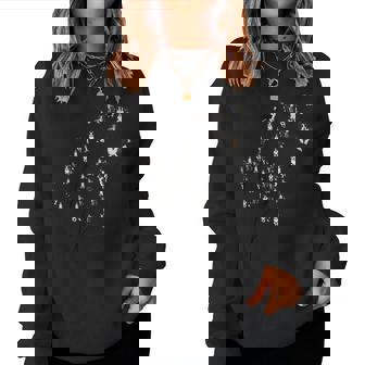 タンポポ ボーダーコリーの花、花のボーダーコリーの木 レディーススウェットシャツ - Kawaiitshirt