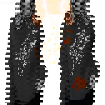 タンポポのモルモットの花、花のモルモットの木 レディーススウェットシャツ - Kawaiitshirt