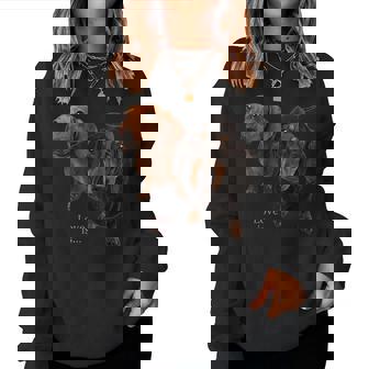 ダックスフントシャツ Weiner Dog Mom Dad Love Doxie Puppy キュート レディーススウェットシャツ - Kawaiitshirt