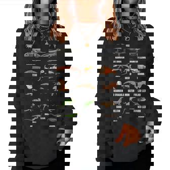 トカゲの種類 教育爬虫類学者 キッズ 男の子 女の子 レディーススウェットシャツ - Kawaiitshirt