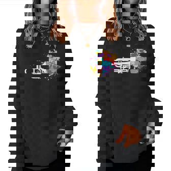 トランペット 女性 男性 音楽 教師 カラフル コルネット コルネティスト レディーススウェットシャツ - Kawaiitshirt