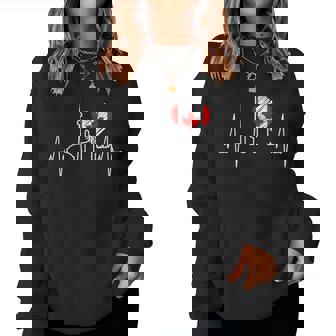 トロント スカイライン ハートビート カナダ国旗 男性用 女性用 カナダ レディーススウェットシャツ - Kawaiitshirt