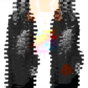 バスケットボール スポーツ ペイント スプラッシュアート カラフル 男の子 女の子 キッズ レディーススウェットシャツ - Kawaiitshirt