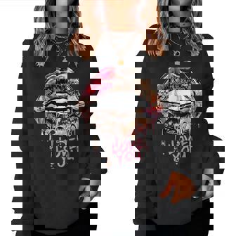 ヒョウ柄 チーター柄 アニマルリップ 花柄 セクシー ヒョウ柄 レディーススウェットシャツ - Kawaiitshirt