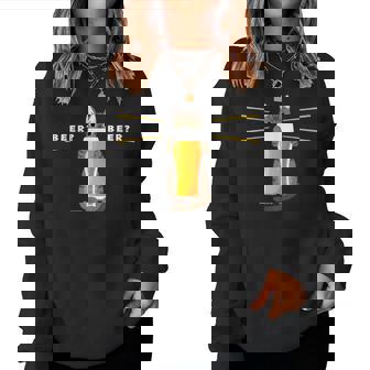 ビールをすすめるねこ 猫 ビール Cat Beer レディーススウェットシャツ - Kawaiitshirt