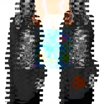 ファンタジー グリーン 鳥 花 レディーススウェットシャツ - Kawaiitshirt