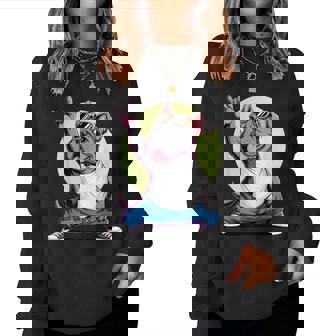 ブルドッグ ロックミュージック 男性 子供 女性 グルービー ブルドッグ レディーススウェットシャツ - Kawaiitshirt