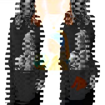 ボーリング 面白いtシャツ フェルメール ボウリング おもしろ ネタ 服 メンズ おもしろグッズ 大人 女性 ボウラー レディーススウェットシャツ - Kawaiitshirt