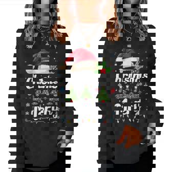 メリークリスマスライト 赤いサンタ帽子 クリスマス ファミリー 男性 女性 レディーススウェットシャツ - Kawaiitshirt