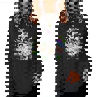 ユニコーン ライディング クチナシ 男の子 女の子 男性 女性 キッズ 大人 レディーススウェットシャツ - Kawaiitshirt