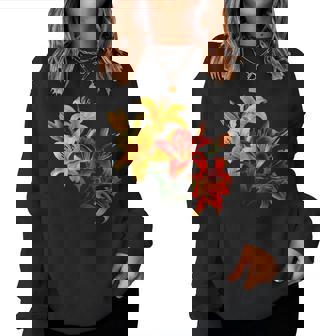 ユリの花 恋人の日 ユリ ホームフラワー ガーデンデザイン レディーススウェットシャツ - Kawaiitshirt