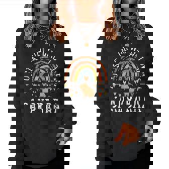 レインボー カピバラシャツ ガールズ Just A Girl Who Loves Capybara レディーススウェットシャツ - Kawaiitshirt