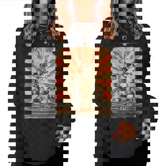 レトロ Dj 猫 ヘッドフォン付き ディスコ 音楽愛好家 男性 女性 キッズ レディーススウェットシャツ - Kawaiitshirt