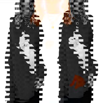 レトロ、ラマ、アルパカのデザイン。男性、女性、子供用。 レディーススウェットシャツ - Kawaiitshirt