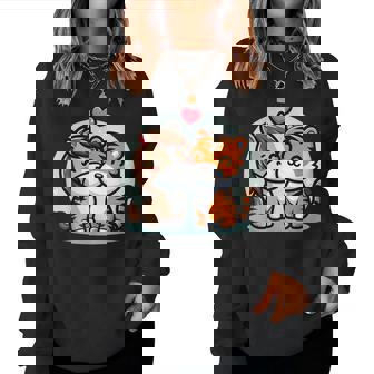 ローの馬と虎を抱きしめる Cuddling Horse And Tiger In Love レディーススウェットシャツ - Kawaiitshirt